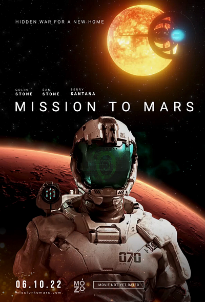 MISSION TO MARS design film graphic design mars travel movie poster sci fi science fiction space adventure universe video poster