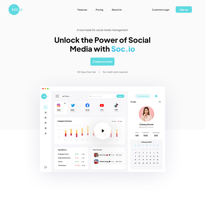 Landing Page for Soc.io landing page ui web design