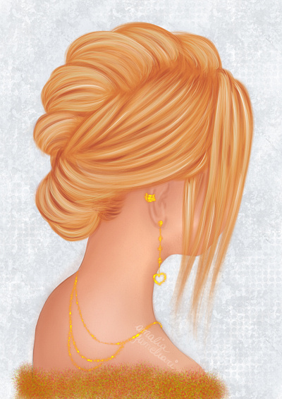 Golden design digital art digital drawing glitter illustration procreate