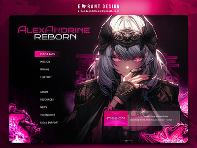 Alexandrine Reborn UI Design game story graphic design graphiceffect nft game ui uidesign ux uxdesign web game webdesign