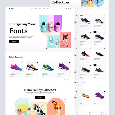 Online Shoes Store👟 branding e commerce fashion footwear landing page online shop shoes store shopify startup ui uiux