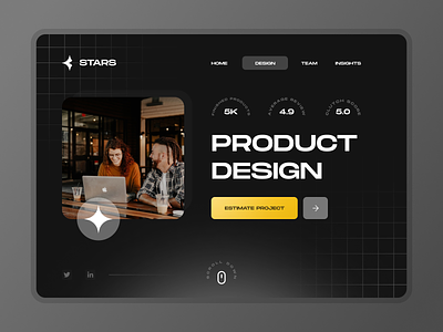 Stars Website - Product Design Services branding button card concept design glow image interface itcraft landing logo navigation page product scroll site tab ui ux web