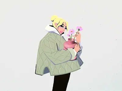 The vase 3d colour design drawing fashion illustration paris style