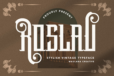 Roslav Stylish Vintage Typeface animation branding font fonts graphic design logo nostalgic