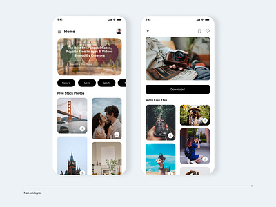 Photo Stock App | Concept animation appdesign beauty clean design facebook figma design free graphic design photographer photography photos prototype redesign social media design social network ui unsplash