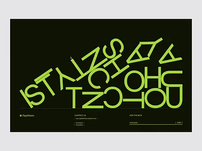 Flashform — Falling Letters animation animation colorful design interaction mouse physics typography ui ux website