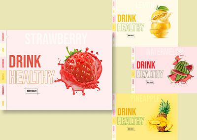 Fruit Drink Webpage concept (6 fruit and his color concept) 3d animation app branding design graphic design illustration logo motion graphics typography ui ux vector web web design website
