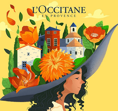 Laffitte's L'Occitane X Luiza Laffitte beauty cosmetics design faces flower france nature