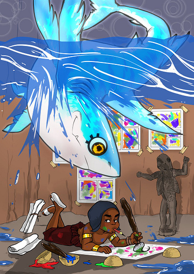 Kondo et le requin conceptart cover illustration webtoon