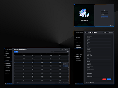CRM Portal admin system administrator app app design black branding clean crm dashboard defi design fintech minimal products design ui ui design uiux ux web design