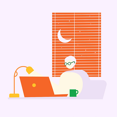Night owl after effects animation branding character design gif graphic design illustration laptop motion motion design motion graphics motiongraphics ui
