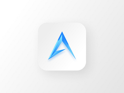 App glass logo design for art community 3d a app app logo app logo icon art blue community design glass glyph logo logo design modern