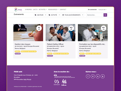 PAQS - Website Design belgium design desktop events odoo purple ui ux web website yellow