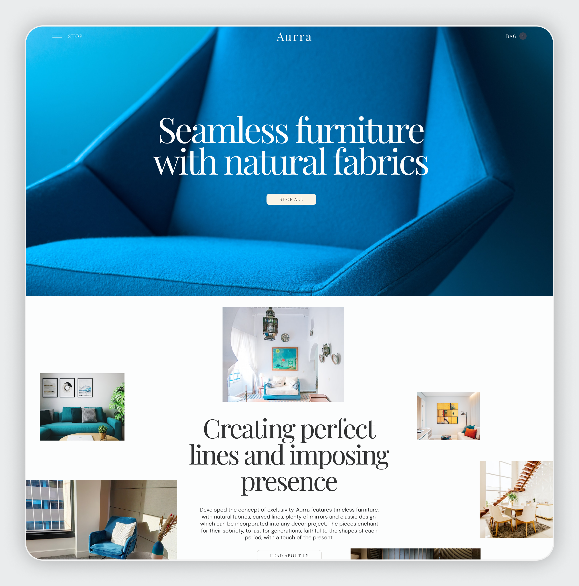 Aurra Furniture Website UI/UX animation branding design figma graphic design illustration logo ui ux vector