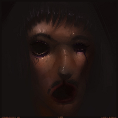 💛💎Genuis "GirlFriend"💎💙 2d art digital art digital illustration digital portrait graphic design horror illustration portrait scary
