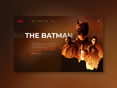 The Batman web design concept concept design home page movie ui web design