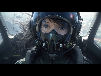Space pilots and their fighter ships 3d ai anime art female fighter gallery girl illustration midjourney mj photo pilot plane render spaceship