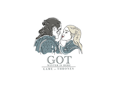 Game Of Thrones art character flat game of thrones got illustration jon snow khaleesi movie