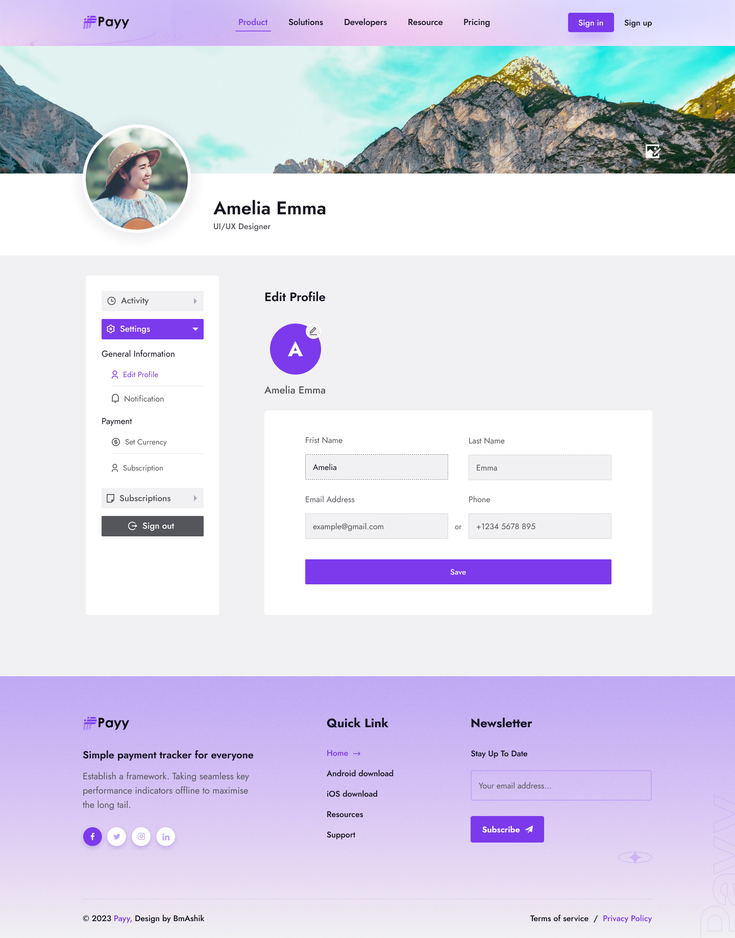 Payy - App Landing Page By Bm Ashik On Dribbble