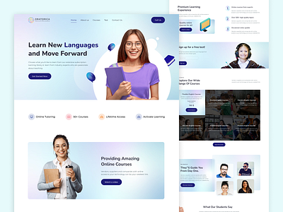 Oratorica | e-Learn Platform Redesign branding design elearn figma graphic design landingpage logo typography ui ux web design