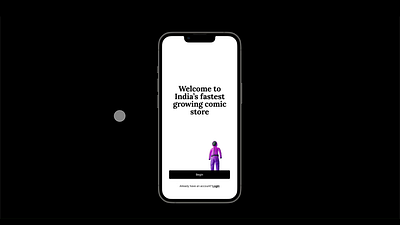 Infinito comics app onboarding motion graphics ui