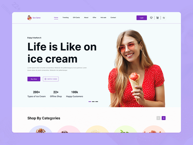 Ice Cream Landing Page designs, themes, templates and downloadable ...