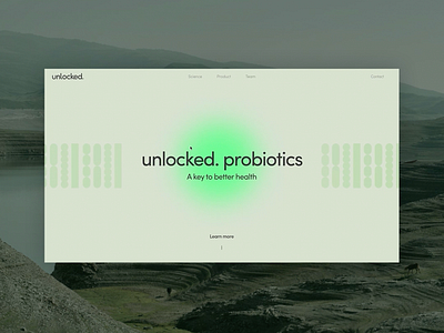 UNLOCKED - One Page bacteria biotech branding design green one page probiotics ui ux