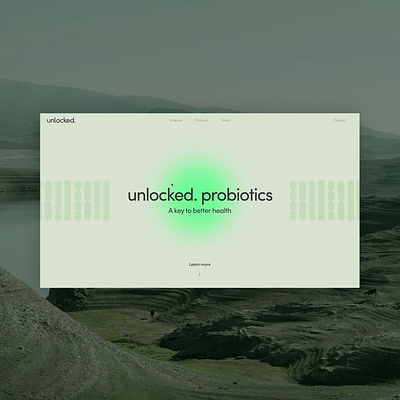 UNLOCKED - One Page bacteria biotech branding design green one page probiotics ui ux