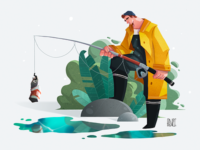 The Fisherman art character design digital art digital painting drawing illustration painting procreate