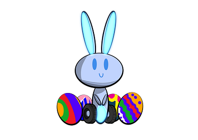 Easter cyborg rabbit conceptart illustration
