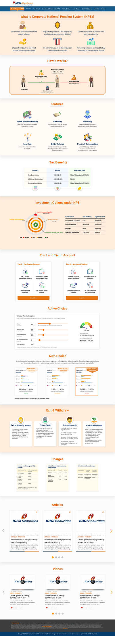 Corporate National Pension System landing page ui ui design uxui design webdesign