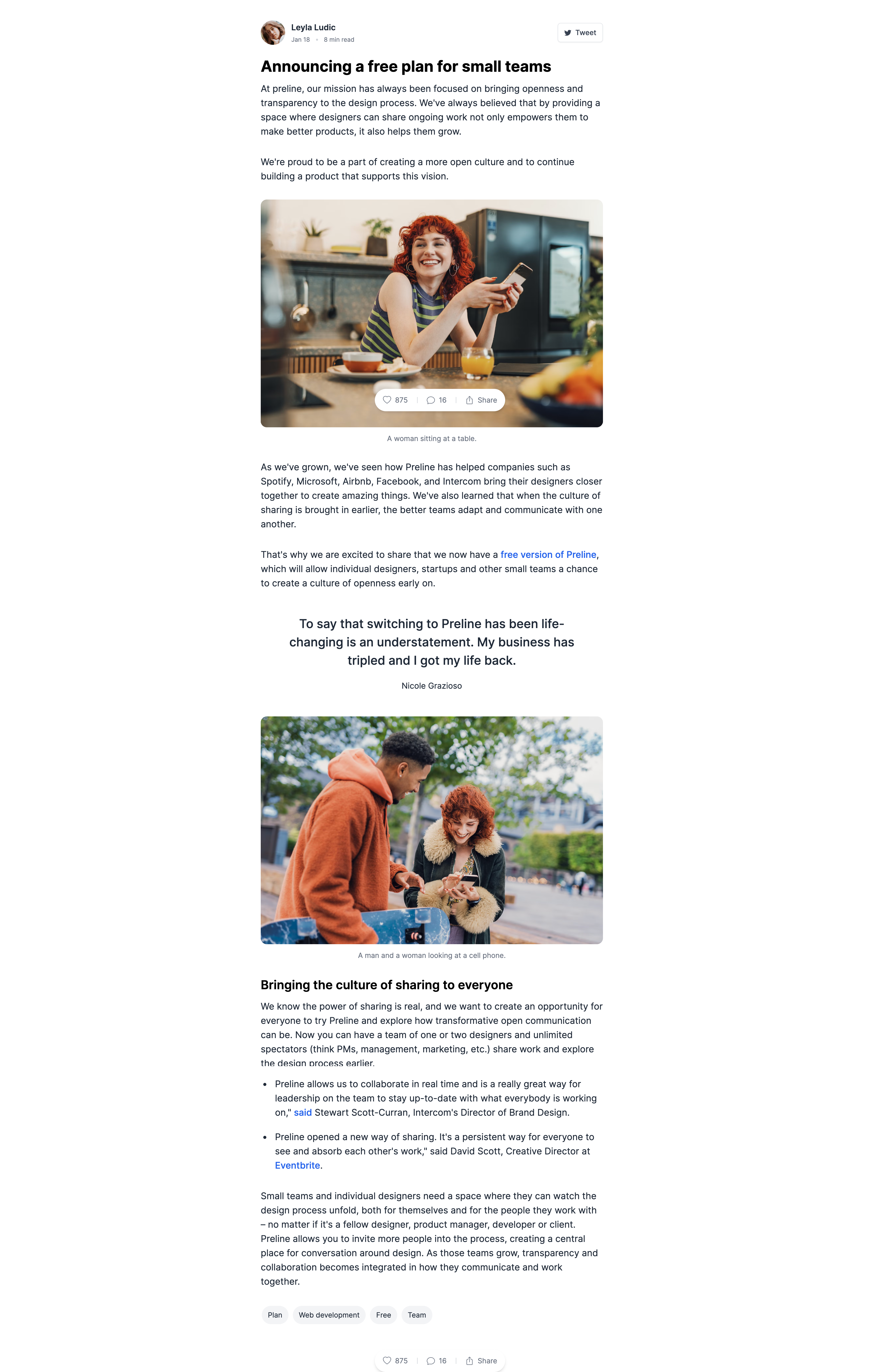 Blog Article - Preline UI article blog blogarticle blogpost figma free post preline preline ui tailwind tailwindcss