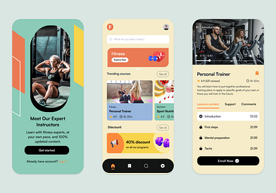 Fitness & Workout App app app design card design fitness fitness app health healthy mobile profile sport training ui ux workout