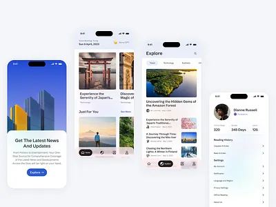 Lask Mobile News UI Kit design mobile design news app ui ui kit user experience user interface ux uxui