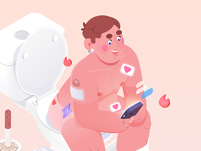 Love Happens 2d affinity character character design illustration isometric love rboy rocketboy toilet vector