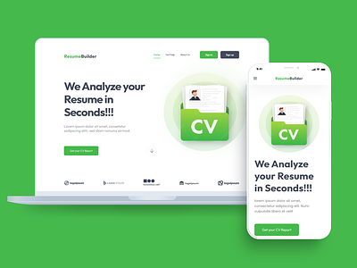 Resume Builder Responsive Website Design clean clean web design cv cv builder figma resume resume builder website trending ui design uiux design ux design web design website design website uiux design