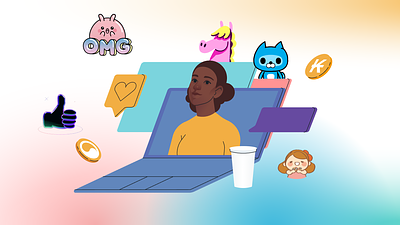 Illustrations for Karma`s On-boarding guide bot design emojis guide icons illustration microkarma onboarding recognition remote teams slack teams