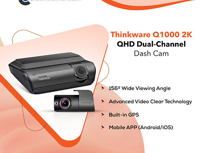 Thinkware Q1000 2K QHD Front Dash Cam with Rear View Camera