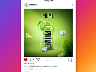 Prime drink banner design ads banner bottle drink prime social media