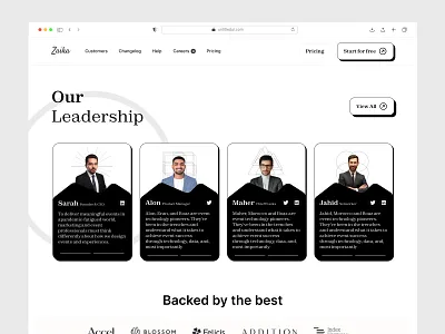 Our Team Web Section about black design hero interface landing landing page our page section team typography ui us ux web website
