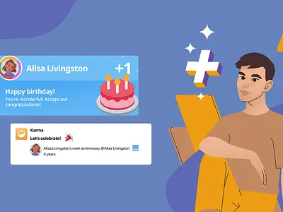 Illustrations for Karma`s On-boarding guide achievements bot character chat design guide icons illustration onboarding remote teams slack teams