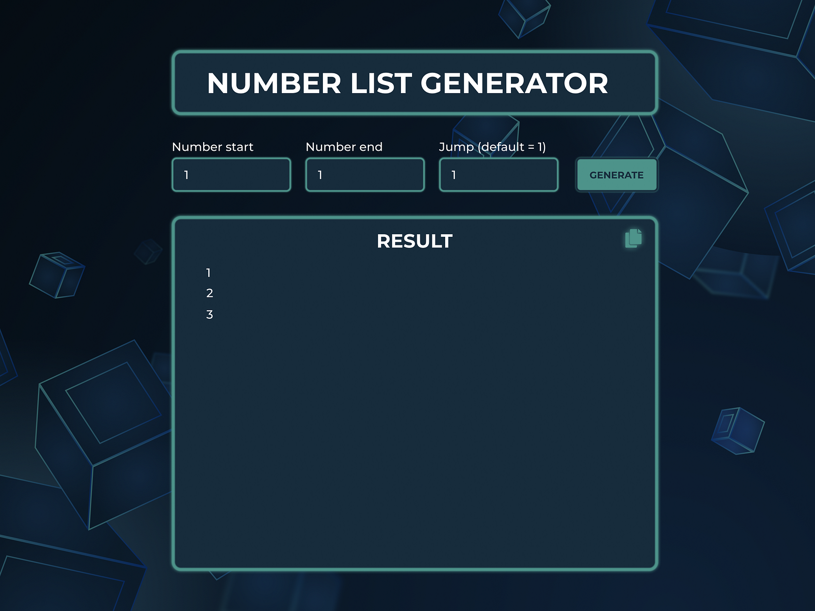 number-list-generator-webapp-by-egan-design-on-dribbble