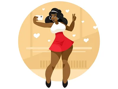 Woman taking selfie african beautiful face fashion female girl illustration photo portrait pretty selfie sexy smartphone vector woman