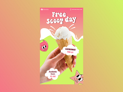 Icecream banner graphic design hero screen