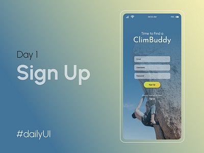 #dailyUI challenge 001: Sign up page design ui