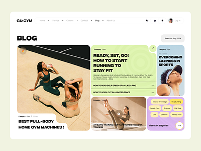 Blog Page for Fitness Website activity blog body coaching exercise fit fitness health healthcare home page landing page marathon meditation saas sports startup ui ux webdesign wellness yoga