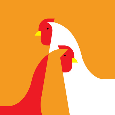 Chickens art flat art graphic design illustration