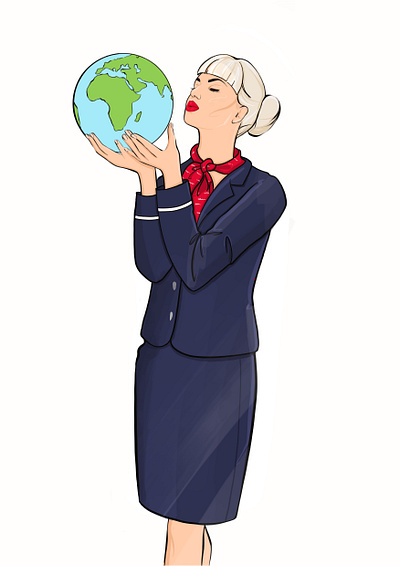 Air hostess illustration