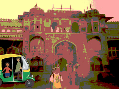 Animation: Auto Rickshaw Ride after effects animation hand drawn motion design moving background photography