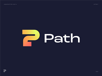 P for Path. 36 Days of Type. Day 16 ai blockchain branding cloud crypto defi gradient icon identity infrastructure lettering logo medtech neuronet nft p logo path saas startup tech
